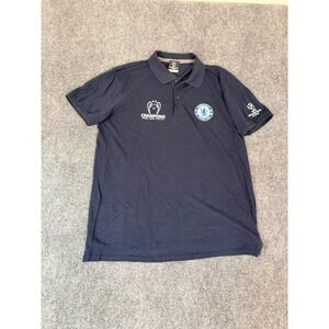 Chelsea FC Champions League Final 2021 Polo Shirt Mens Blue Short Sleeve Size L